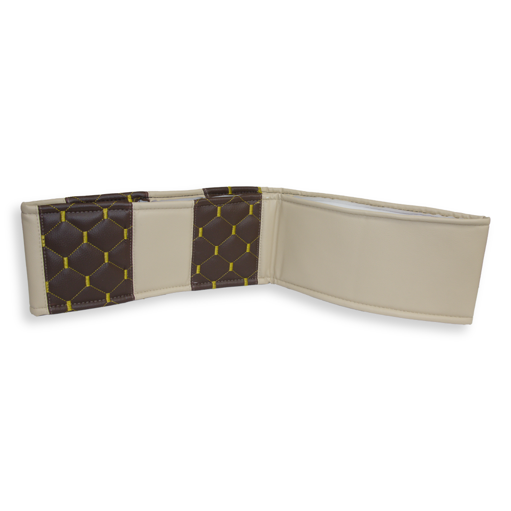 Оплетка руля Экокожа  Ø 45см - бежевая с коричневыми вставками