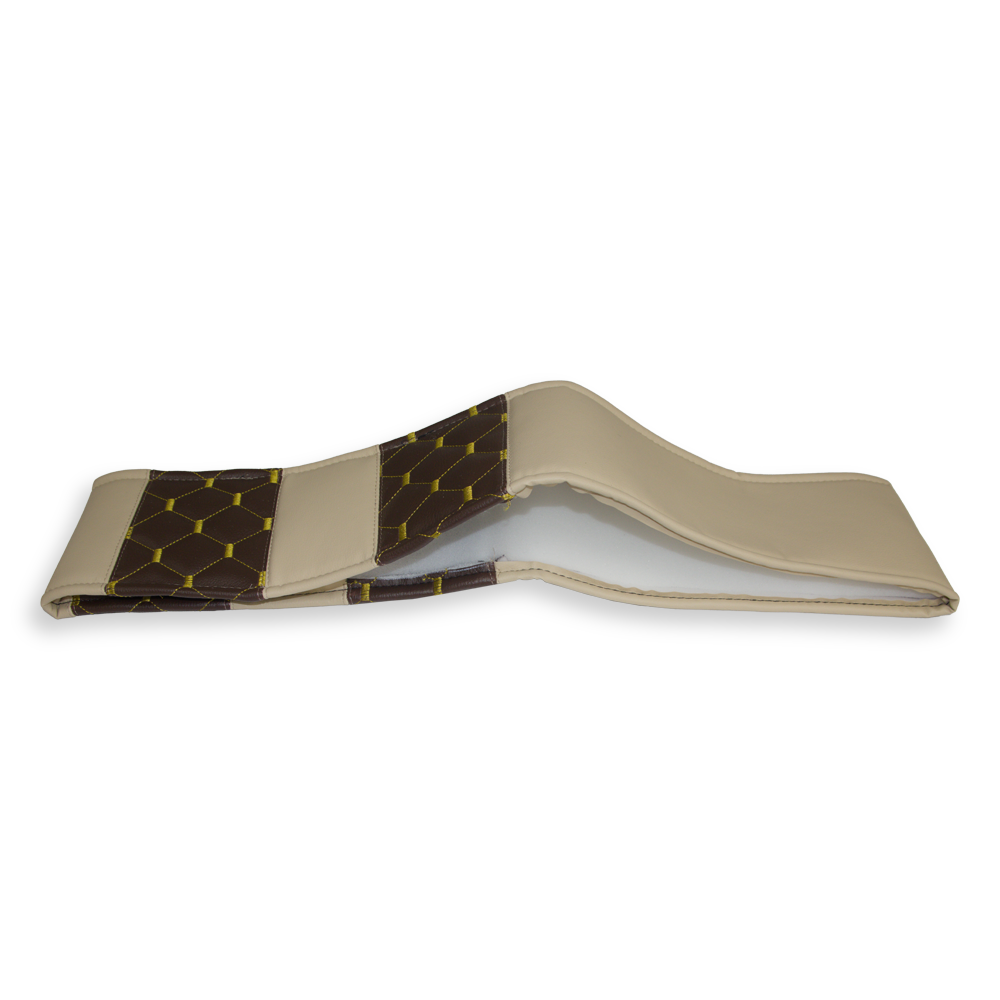 Оплетка руля Экокожа  Ø 45см - бежевая с коричневыми вставками