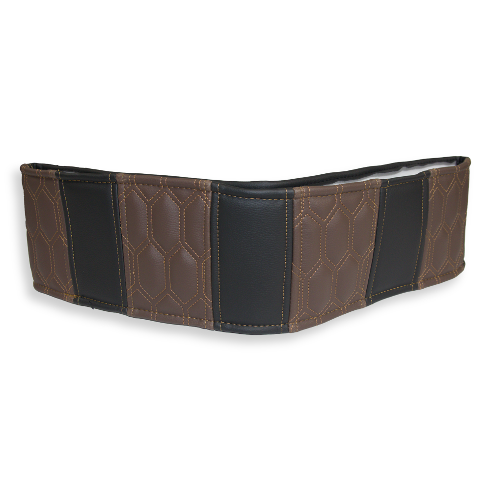 Оплетка руля Экокожа Ø 45см - черная с коричневыми вставками Оплетка руля Экокожа Ø 45см - черная с коричневыми вставками