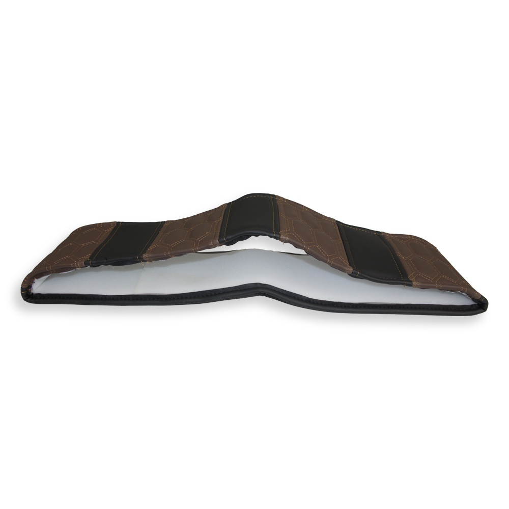 Оплетка руля Экокожа Ø 45см - черная с коричневыми вставками Оплетка руля Экокожа Ø 45см - черная с коричневыми вставками