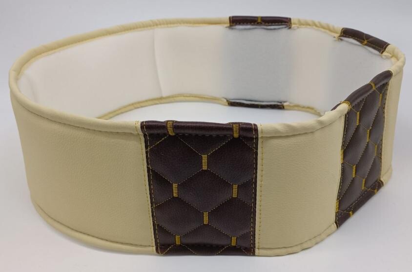 Оплетка руля Экокожа Ø 46см - бежевая с коричневыми вставками Оплетка руля Экокожа Ø 46см - бежевая с коричневыми вставками