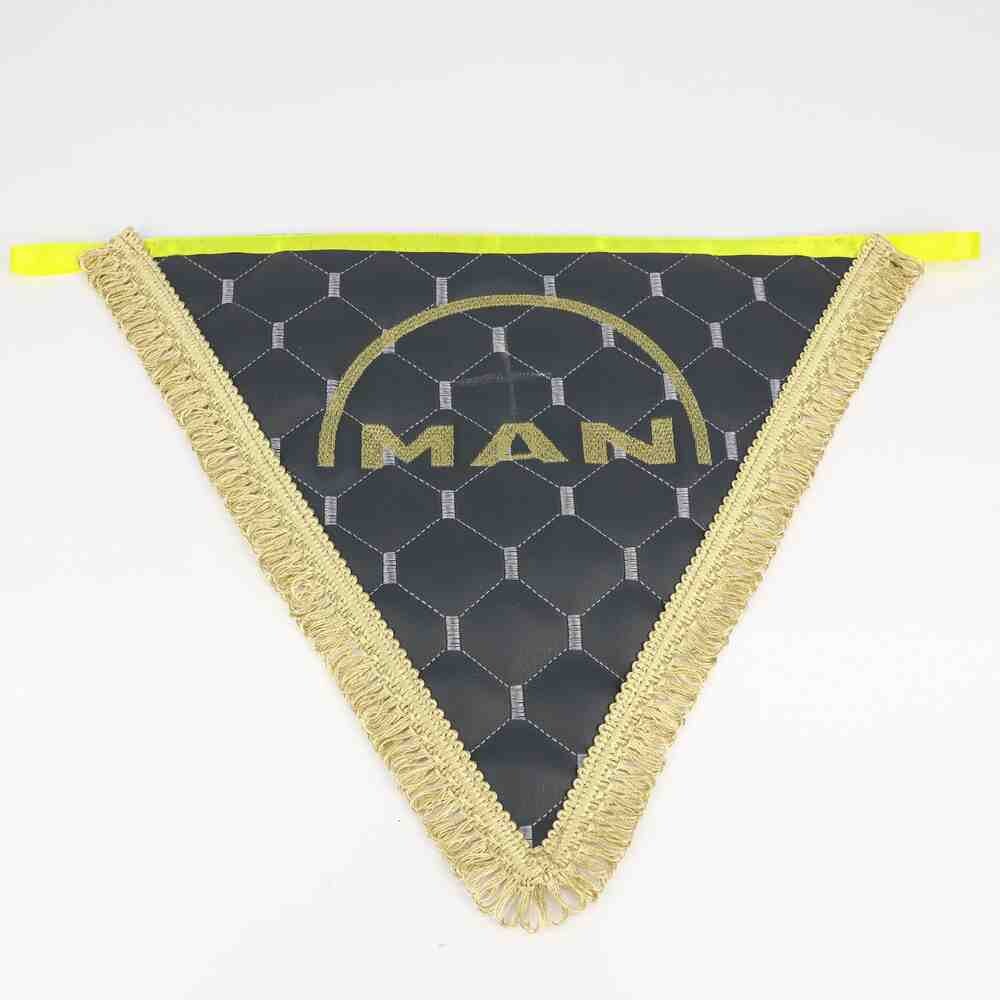 Вымпел треугольный экокожа MAN серый