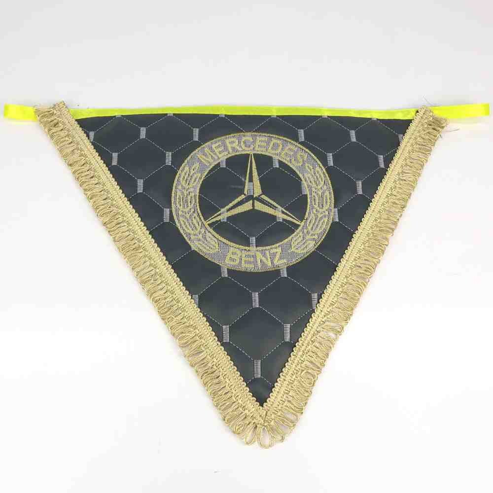 Вымпел треугольный экокожа MERCEDES серый