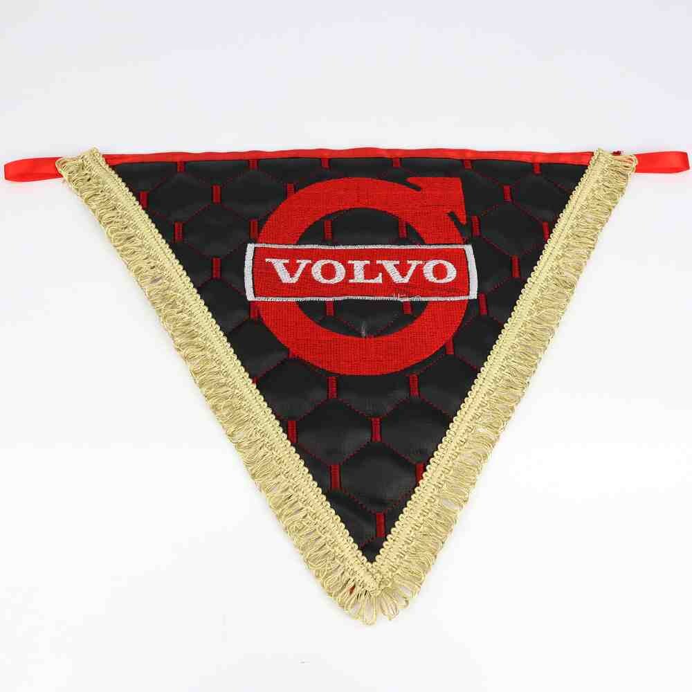 Вымпел треугольный экокожа VOLVO черный