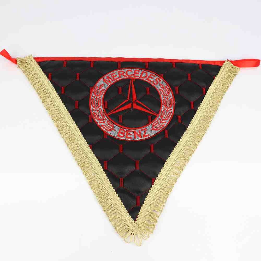 Вымпел треугольный экокожа MERCEDES черный