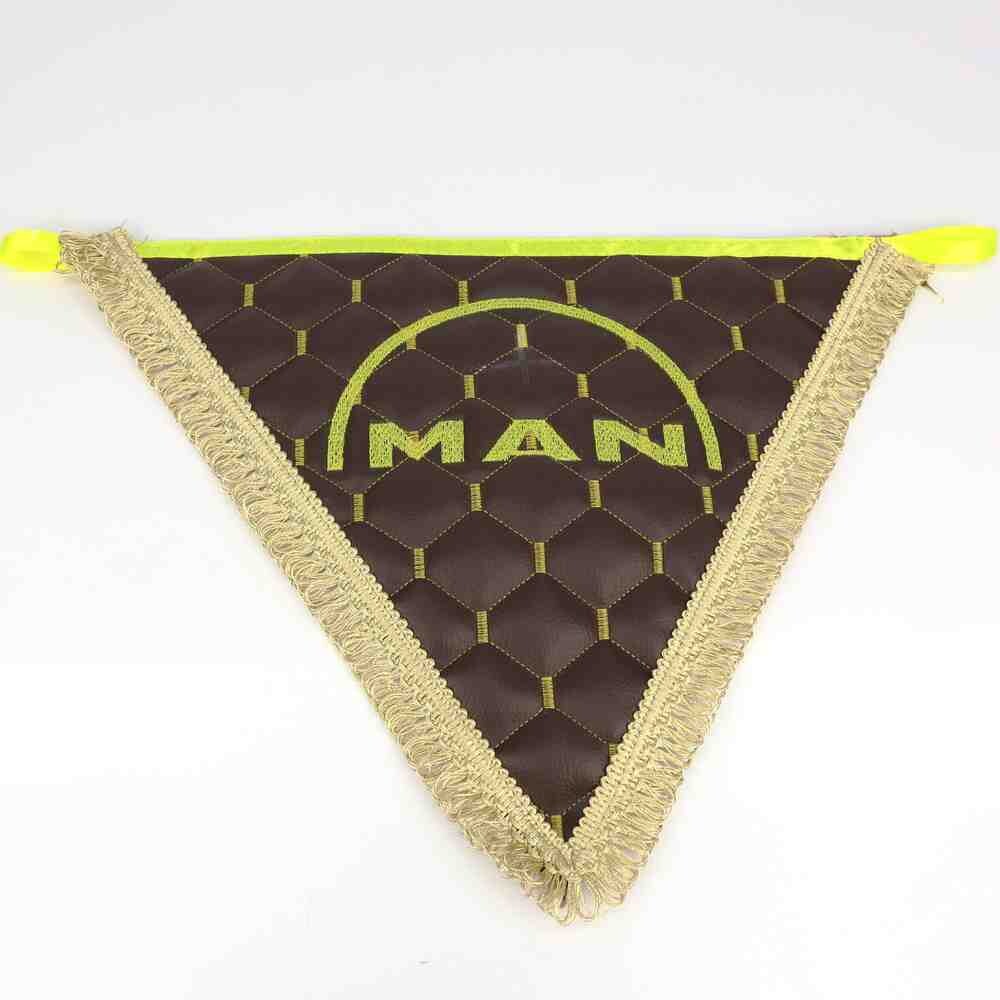 Вымпел треугольный экокожа MAN коричневый