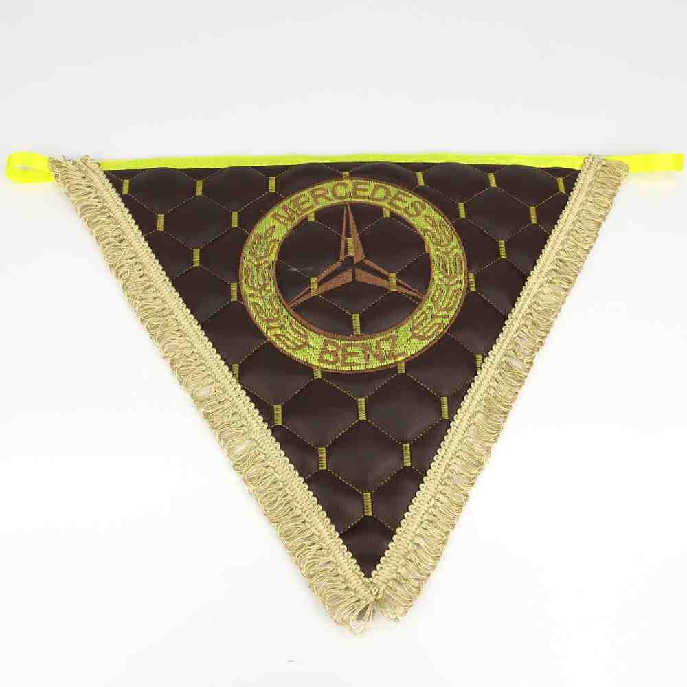 Вымпел треугольный экокожа MERCEDES коричневый
