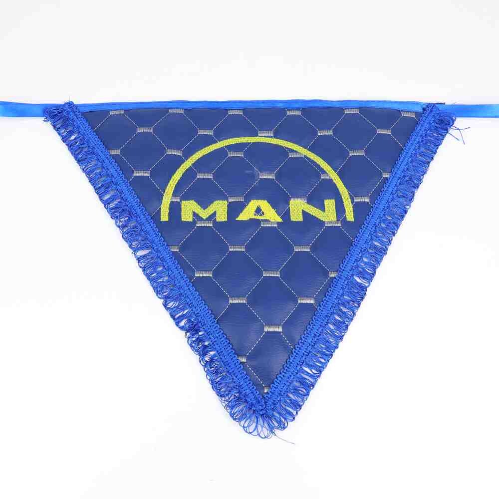 Вымпел треугольный экокожа MAN синий