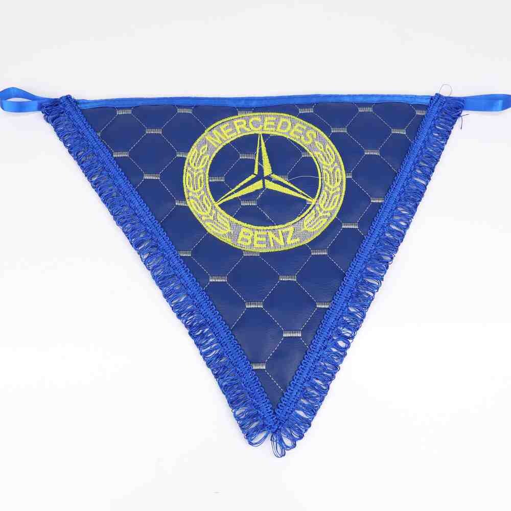 Вымпел треугольный экокожа MERCEDES синий