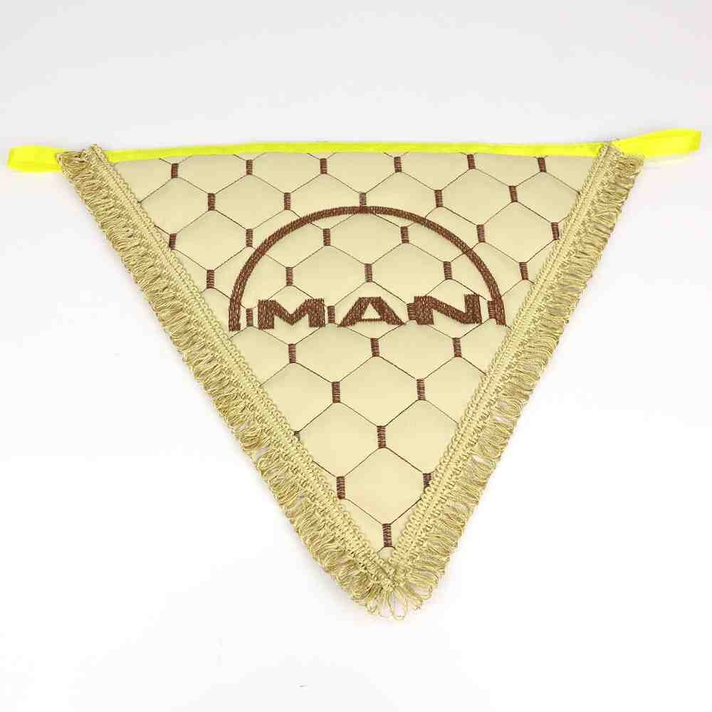 Вымпел треугольный экокожа MAN бежевый