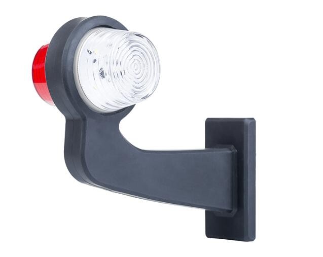 Фонарь габаритный рог LED кривой правый бело-красный 192,5мм 12/24V \правый\ HORPOL Фонарь габаритный рог LED кривой правый бело-красный 192,5мм 12/24V \правый\ HORPOL