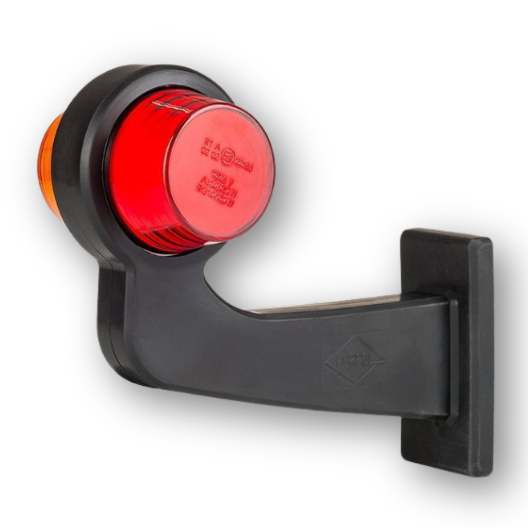 Фонарь габаритный рог NEON кривой желто-красный 192,5мм 12/24V \левый\ HORPOL Фонарь габаритный рог NEON кривой желто-красный 192,5мм 12/24V \левый\ HORPOL