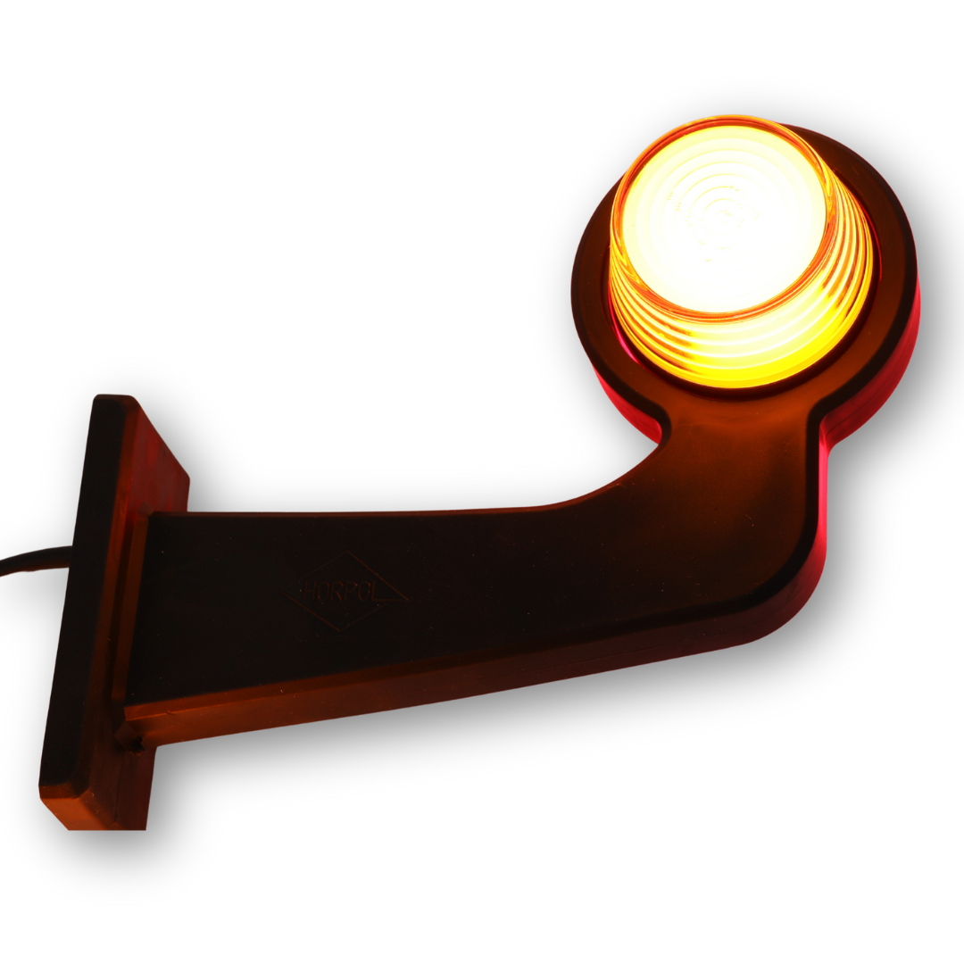 Фонарь габаритный рог NEON кривой желто-красный 192,5мм 12/24V \левый\ HORPOL Фонарь габаритный рог NEON кривой желто-красный 192,5мм 12/24V \левый\ HORPOL