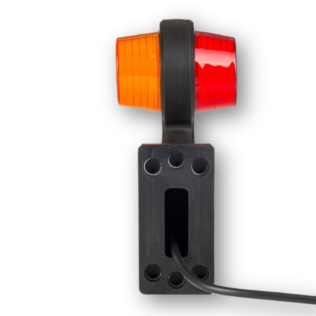 Фонарь габаритный рог NEON кривой желто-красный 192,5мм 12/24V \правый\ HORPOL