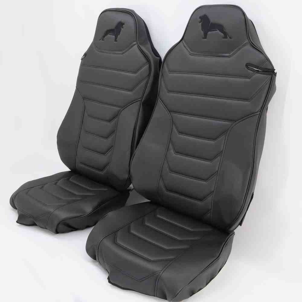 Чехол на сиденья MAN TGX,TGA,TGL,TGM,TGS; (2007-2020) 2 ремня, водитель и пассажир (Низкий) черный