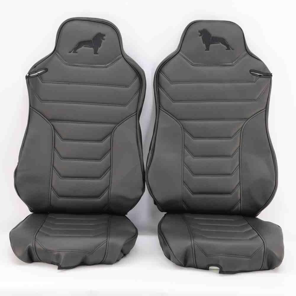 Чехол на сиденья MAN TGX,TGA,TGL,TGM,TGS; (2007-2020) 2 ремня, водитель и пассажир (Низкий) черный