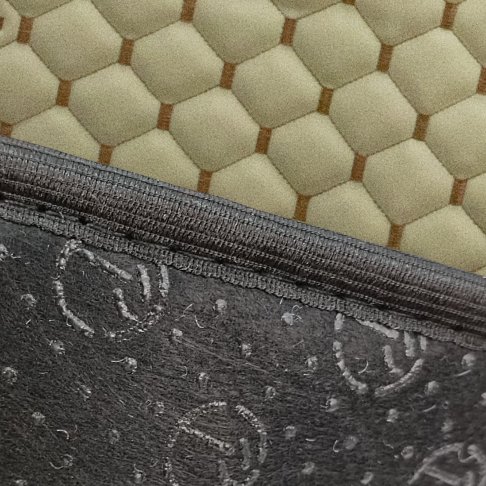 Килимок Екошкіра DAF CF85 2000-2013; МКПП, бежевий, вишивка, АСП Килимок Екошкіра DAF CF85 2000-2013; МКПП, бежевий, вишивка, АСП