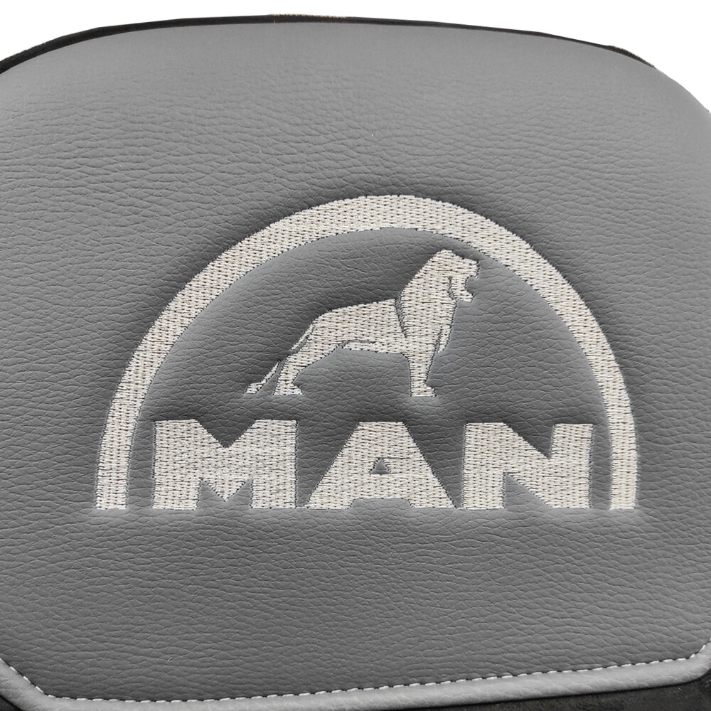 Чехол на сиденья Twin MAN TGX,TGA,TGL,TGM,TGS; (2005-2020) 2 ременя, водитель (Низкий) пассажир (Косое плечё) т.серая алькантара - т. серая кожа Чехол на сиденья Twin MAN TGX,TGA,TGL,TGM,TGS; (2005-2020) 2 ременя, водитель (Низкий) пассажир (Косое плечё) т.серая алькантара - т. серая кожа