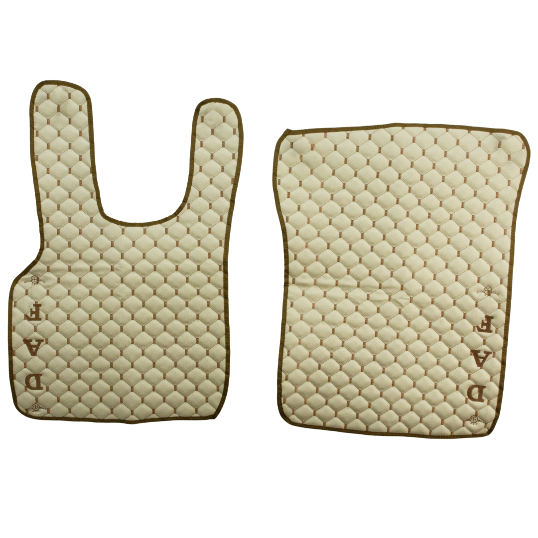 Килимок Екошкіра DAF CF85 2000-2013; МКПП, бежевий, вишивка, АСП Килимок Екошкіра DAF CF85 2000-2013; МКПП, бежевий, вишивка, АСП