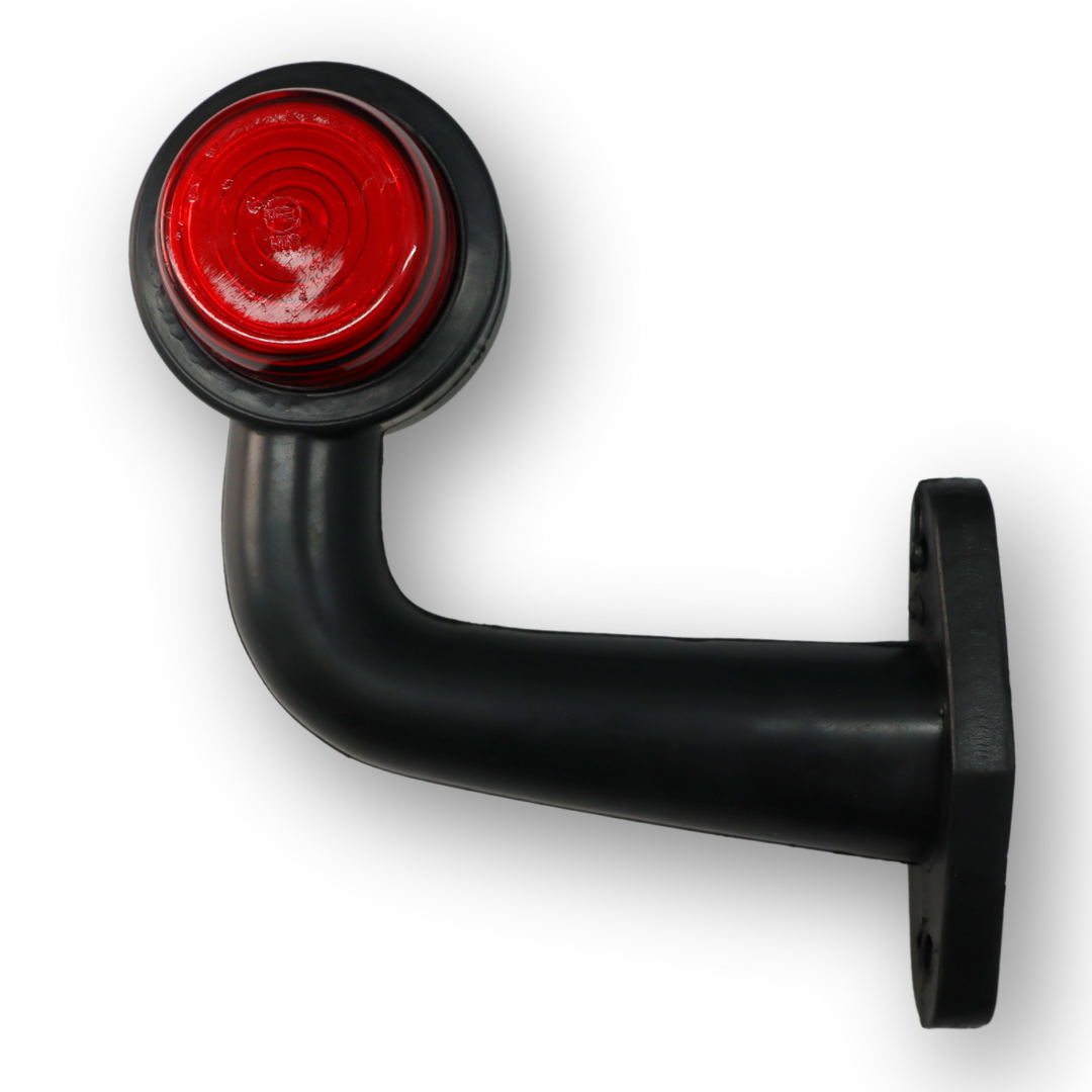 Фонарь габаритный рог кривой  (15см) красно-белый NEON 12-24V \F.PLAS\