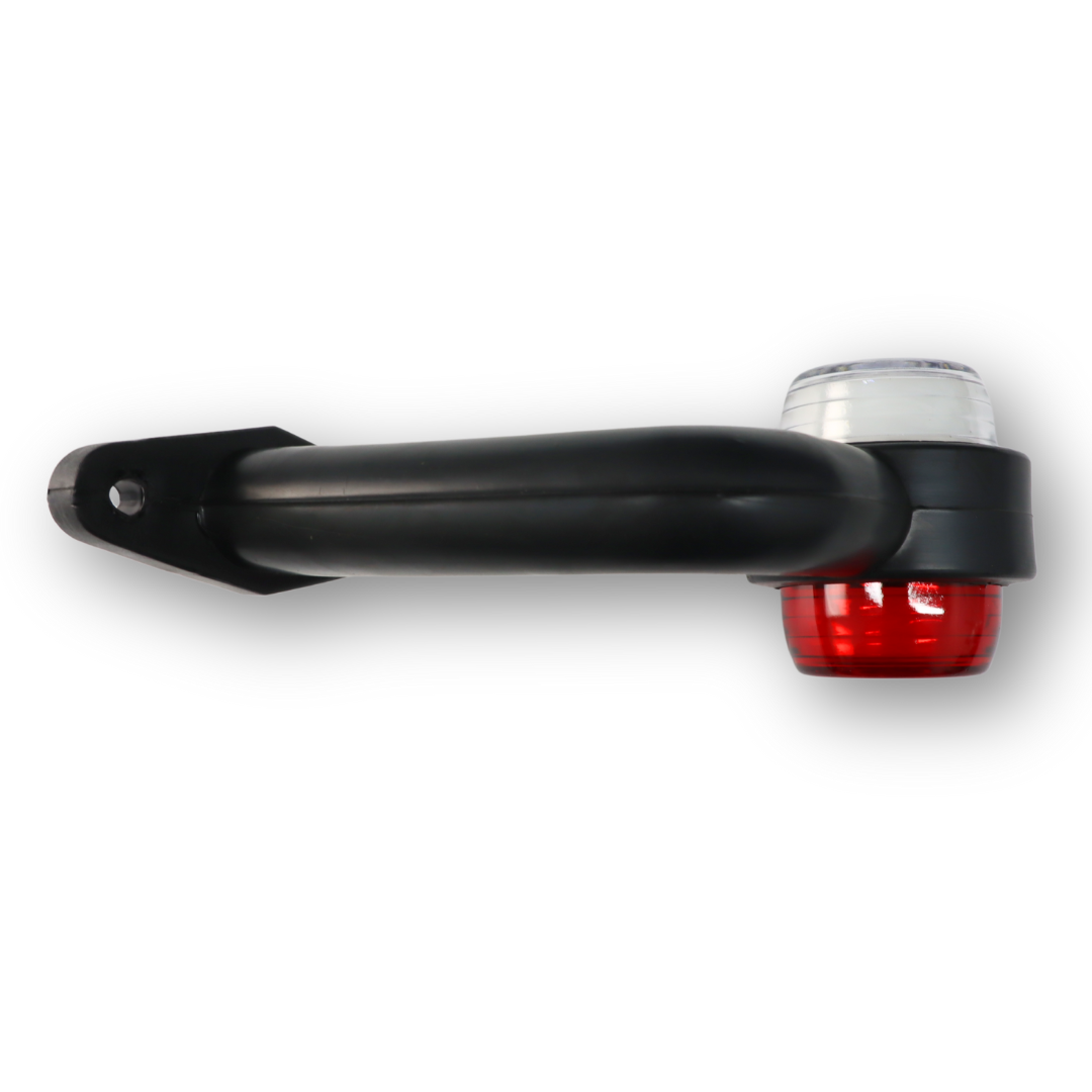 Фонарь габаритный рог кривой  (15см) красно-белый NEON 12-24V \F.PLAS\