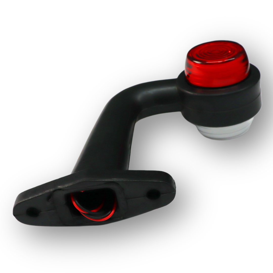 Фонарь габаритный рог кривой  (15см) красно-белый NEON 12-24V \F.PLAS\