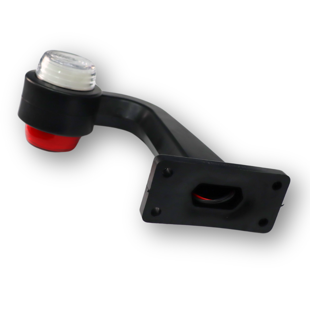 Ліхтар габаритний ріг кривий (17см) червоно-білий NEON 12-24V \F.PLAS\ Ліхтар габаритний ріг кривий (17см) червоно-білий NEON 12-24V \F.PLAS\