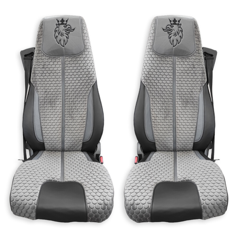 Чехол на сиденья Enterprise SCANIA R,G,P (2004-2017) водит. пилот - пасс. пилот  серый