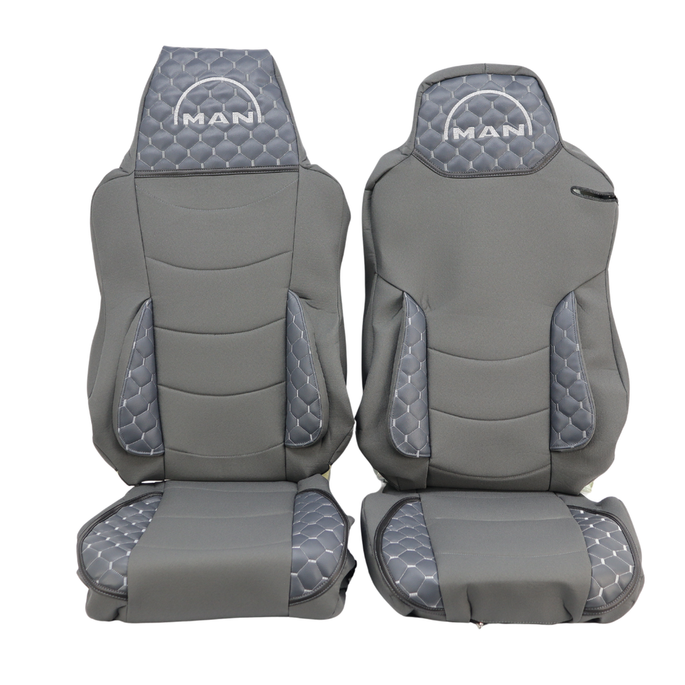 Чохол на сидіння KILIFI MAN TGX,TGA,TGL,TGM,TGS; (2007-2020) 1 ремінь, водій (Низький) пасажир (Високий) Сірий Чохол на сидіння KILIFI MAN TGX,TGA,TGL,TGM,TGS; (2007-2020) 1 ремінь, водій (Низький) пасажир (Високий) Сірий