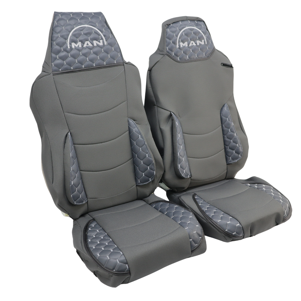 Чохол на сидіння KILIFI MAN TGX,TGA,TGL,TGM,TGS; (2007-2020) 1 ремінь, водій (Низький) пасажир (Високий) Сірий Чохол на сидіння KILIFI MAN TGX,TGA,TGL,TGM,TGS; (2007-2020) 1 ремінь, водій (Низький) пасажир (Високий) Сірий