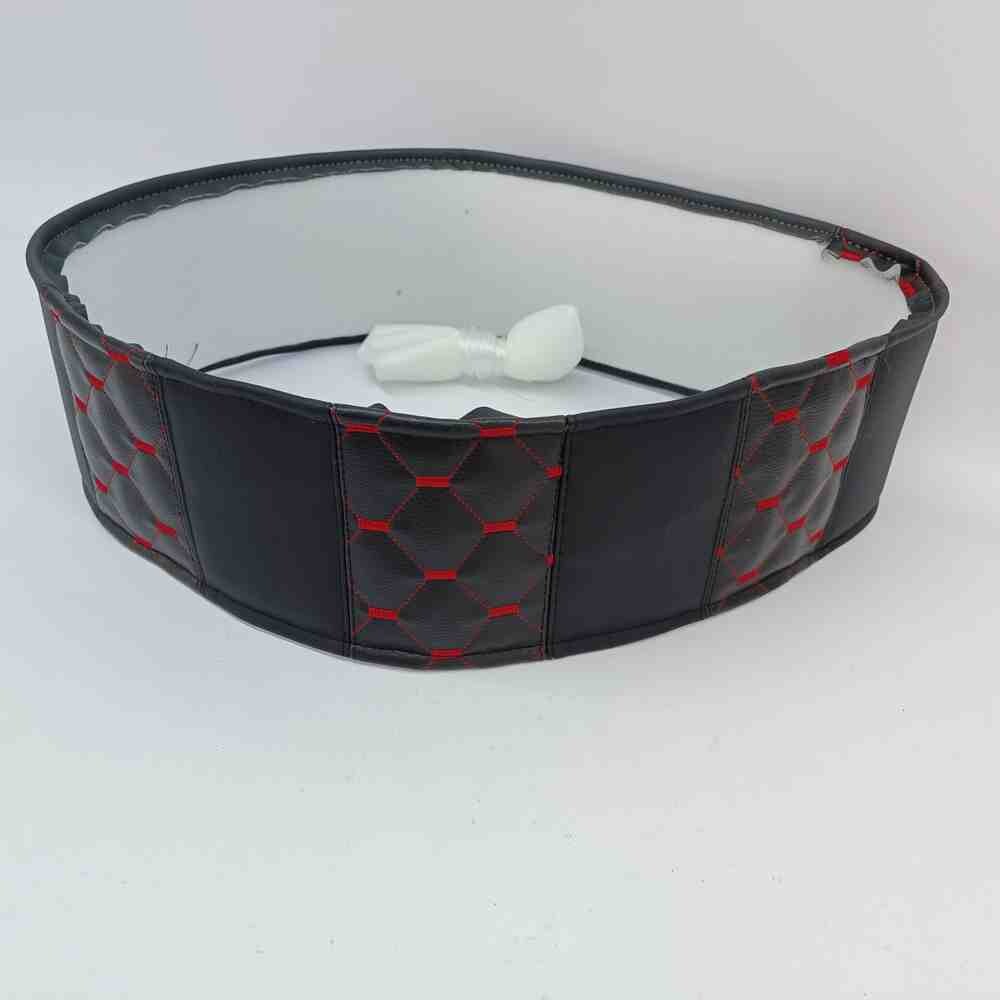 Оплетка руля Экокожа  Ø 45см - черная с черными вставками