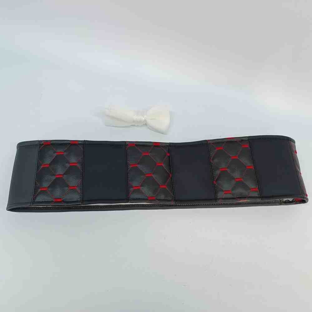 Оплетка руля Экокожа  Ø 45см - черная с черными вставками