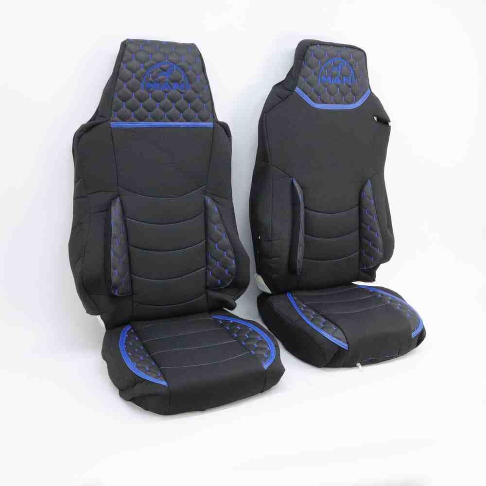 Чехол на сиденья KILIFI MAN TGX,TGA,TGL,TGM,TGS; (2007-2020) 1 ремень, водитель (Низкий) пассажир (Высокий), черный перфорация