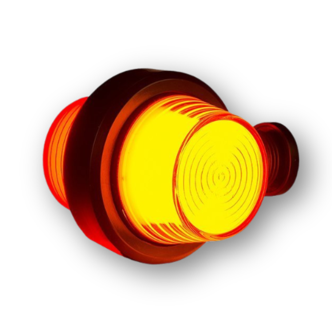 Фонарь габаритный рог NEON желто-красный107мм 12/24V HORPOL