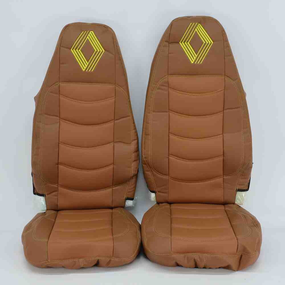 Чехол на сиденья Renault Premium (2005-2013) (пилот) перфор.кожа  коричневый