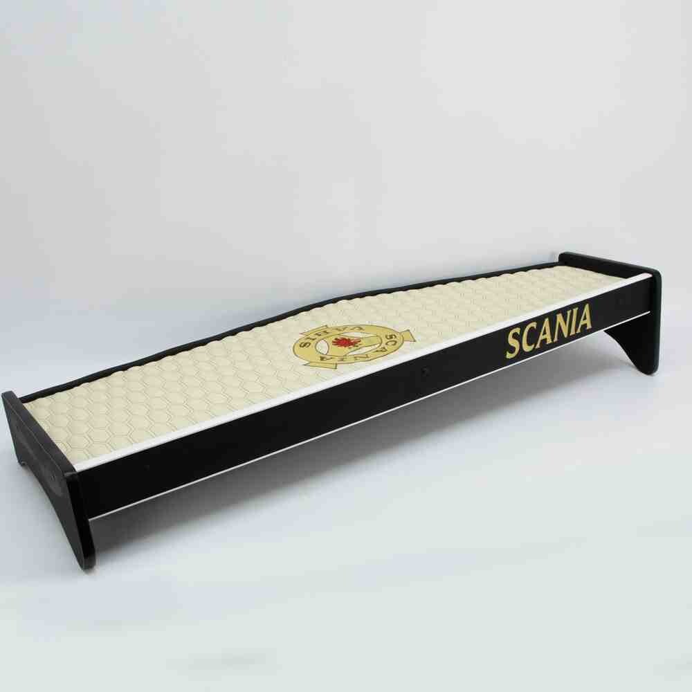 Полка кабины длинная SCANIA 420 R бежевая с вышивкой\ST- Экокожа стёжка\ Полка кабины длинная SCANIA 420 R бежевая с вышивкой\ST- Экокожа стёжка\