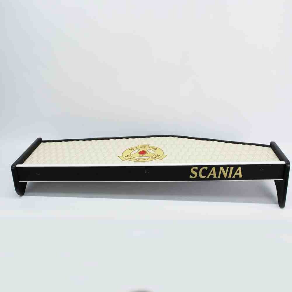 Полка кабины длинная SCANIA 420 R бежевая с вышивкой\ST- Экокожа стёжка\ Полка кабины длинная SCANIA 420 R бежевая с вышивкой\ST- Экокожа стёжка\