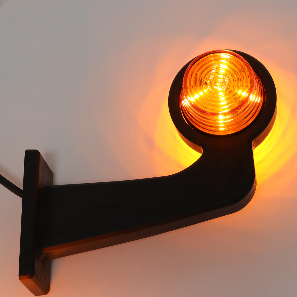 Ліхтар габаритний ріг LED кривий жовто-жовтий 192,5мм 12/24V HORPOL