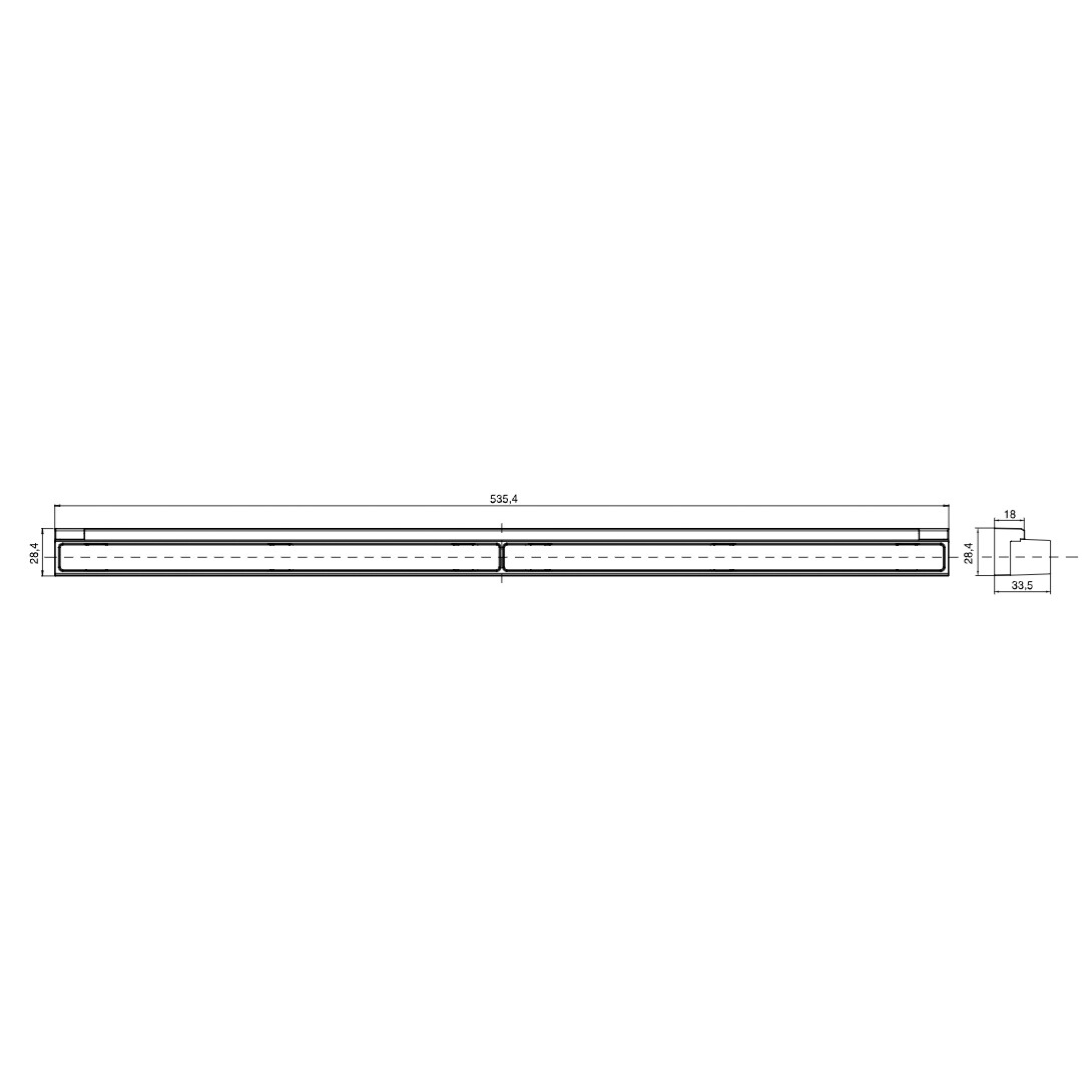 Фонари габаритный/контурный LED белый 535*28 мм  WAS