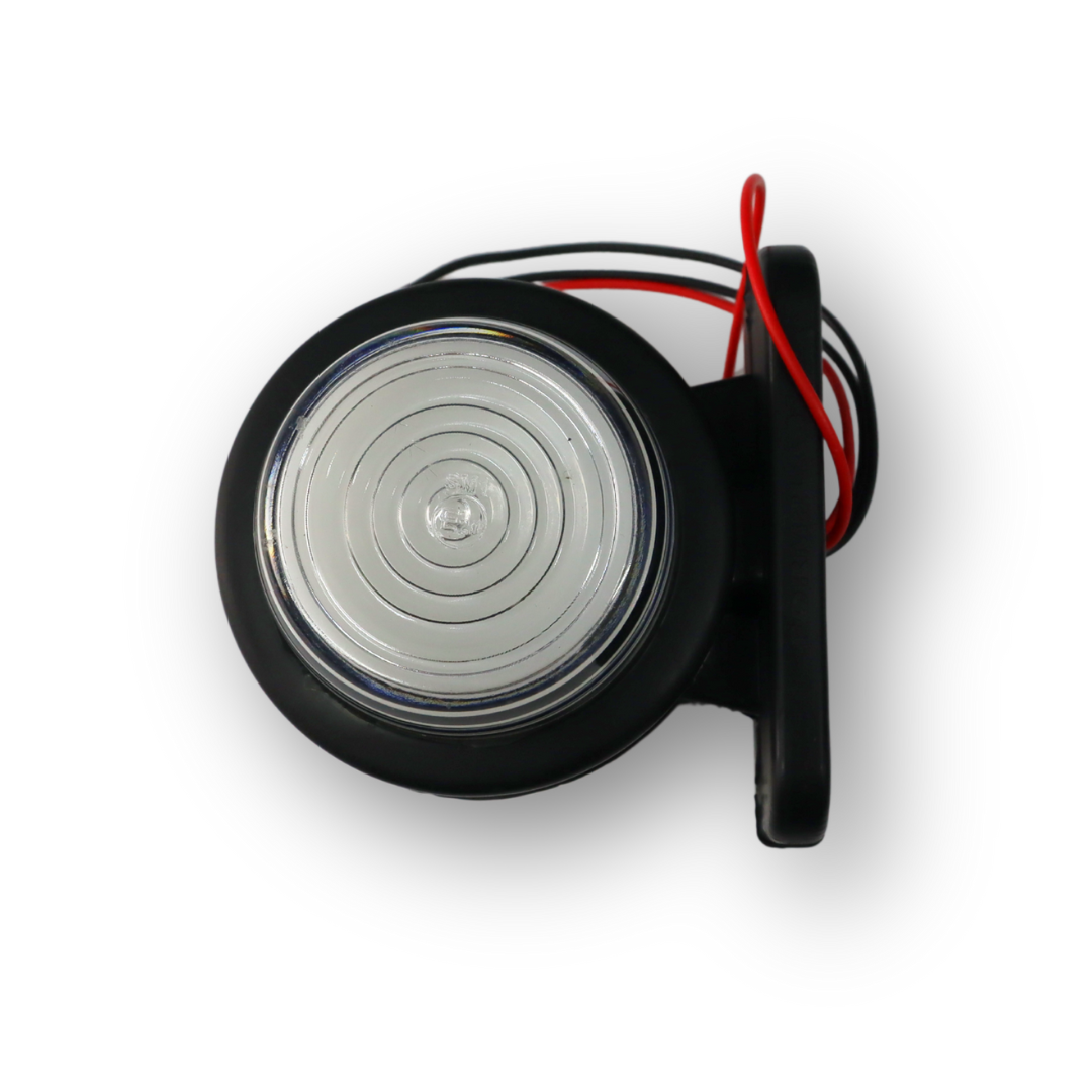 Фонарь габаритный рог (7см) красно-белый NEON 12-24V \F.PLAS\