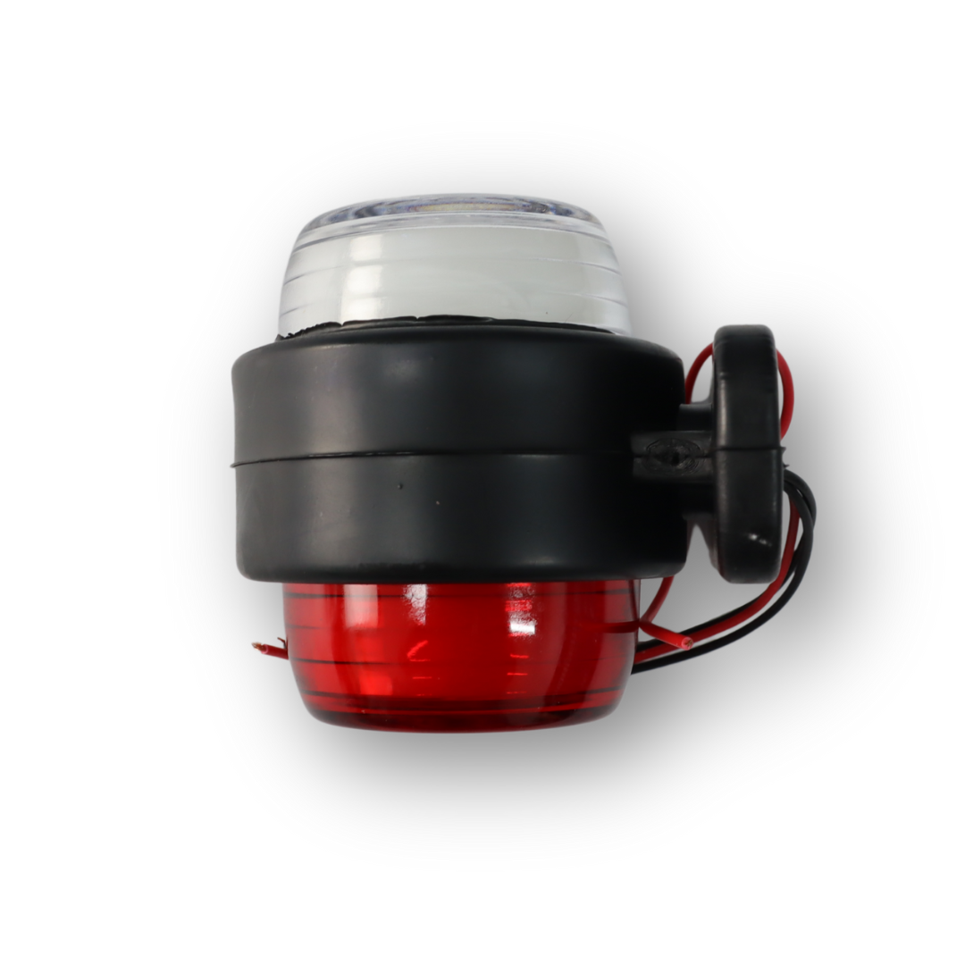 Фонарь габаритный рог (7см) красно-белый NEON 12-24V \F.PLAS\