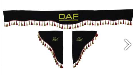 Шторка Рогожка "Double-Sided" DAF лоб + косынки черная 2-х сторонняя