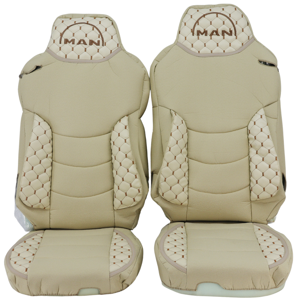 Чехол на сиденья KILIFI MAN TGX,TGA,TGL,TGM,TGS; (2007-2020) 2 ремня, водитель и пассажир (Низкий) бежевый Чехол на сиденья KILIFI MAN TGX,TGA,TGL,TGM,TGS; (2007-2020) 2 ремня, водитель и пассажир (Низкий) бежевый