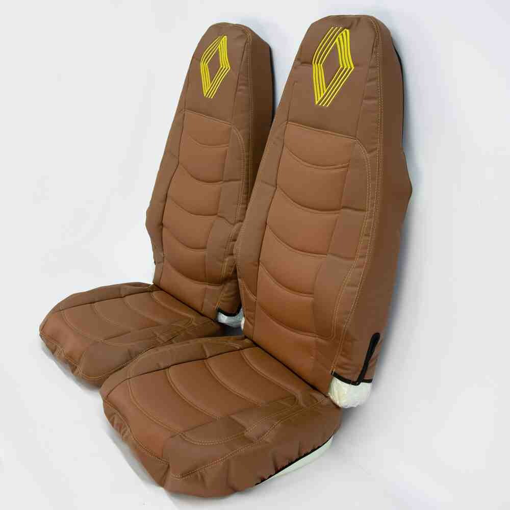 Чехол на сиденья Renault Premium (2005-2013) (пилот) перфор.кожа  коричневый