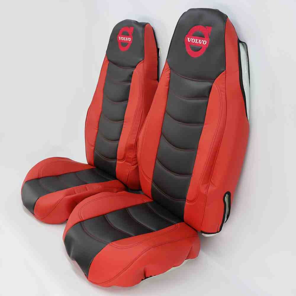 Чехол на сиденья VOLVO FH FM (2002-2013) перфор.красно-черный