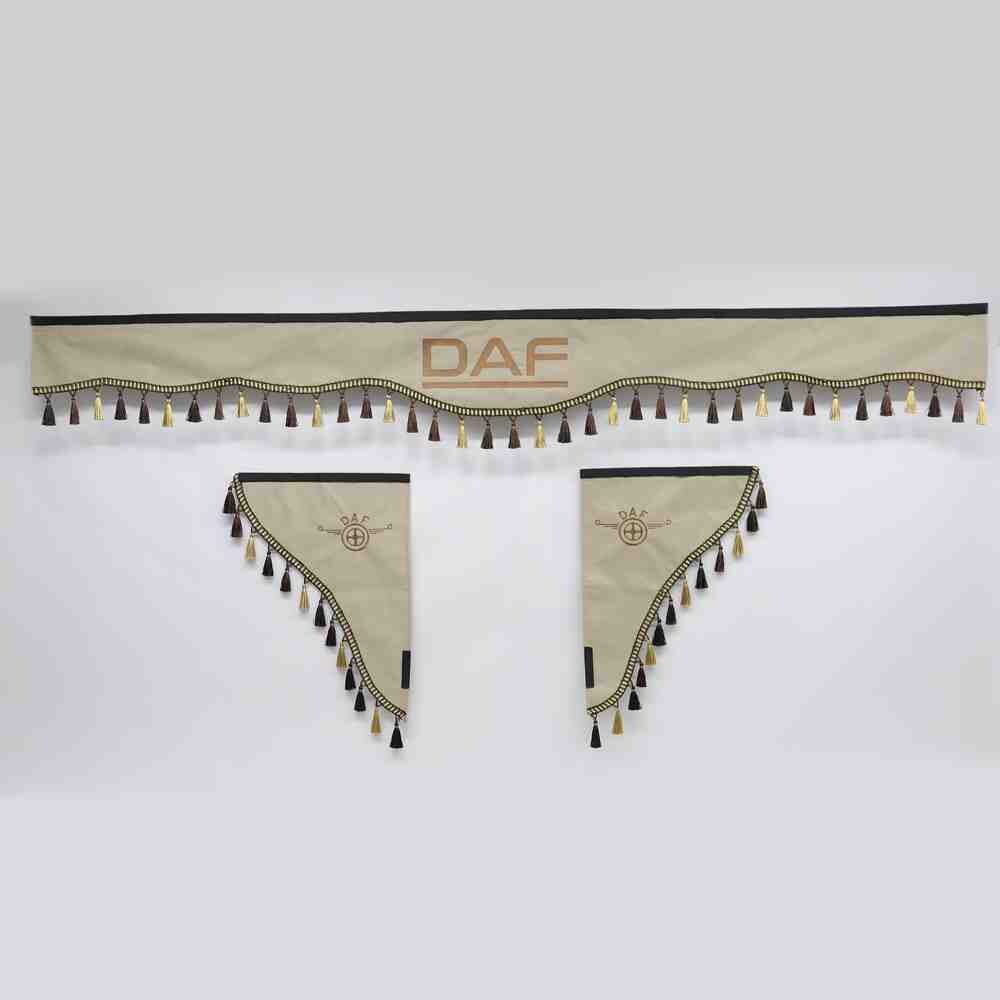 Шторка Рогожка "Double-Sided" DAF лоб + косынки бежевая 2-х сторонняя