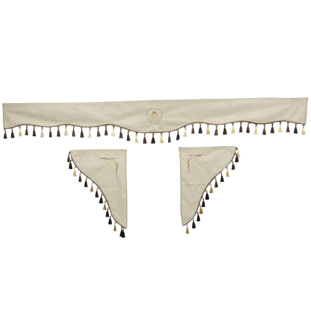 Шторка Рогожка "Double-Sided" SCANIA лоб + косинки бежева 2-х стороння Шторка Рогожка "Double-Sided" SCANIA лоб + косинки бежева 2-х стороння