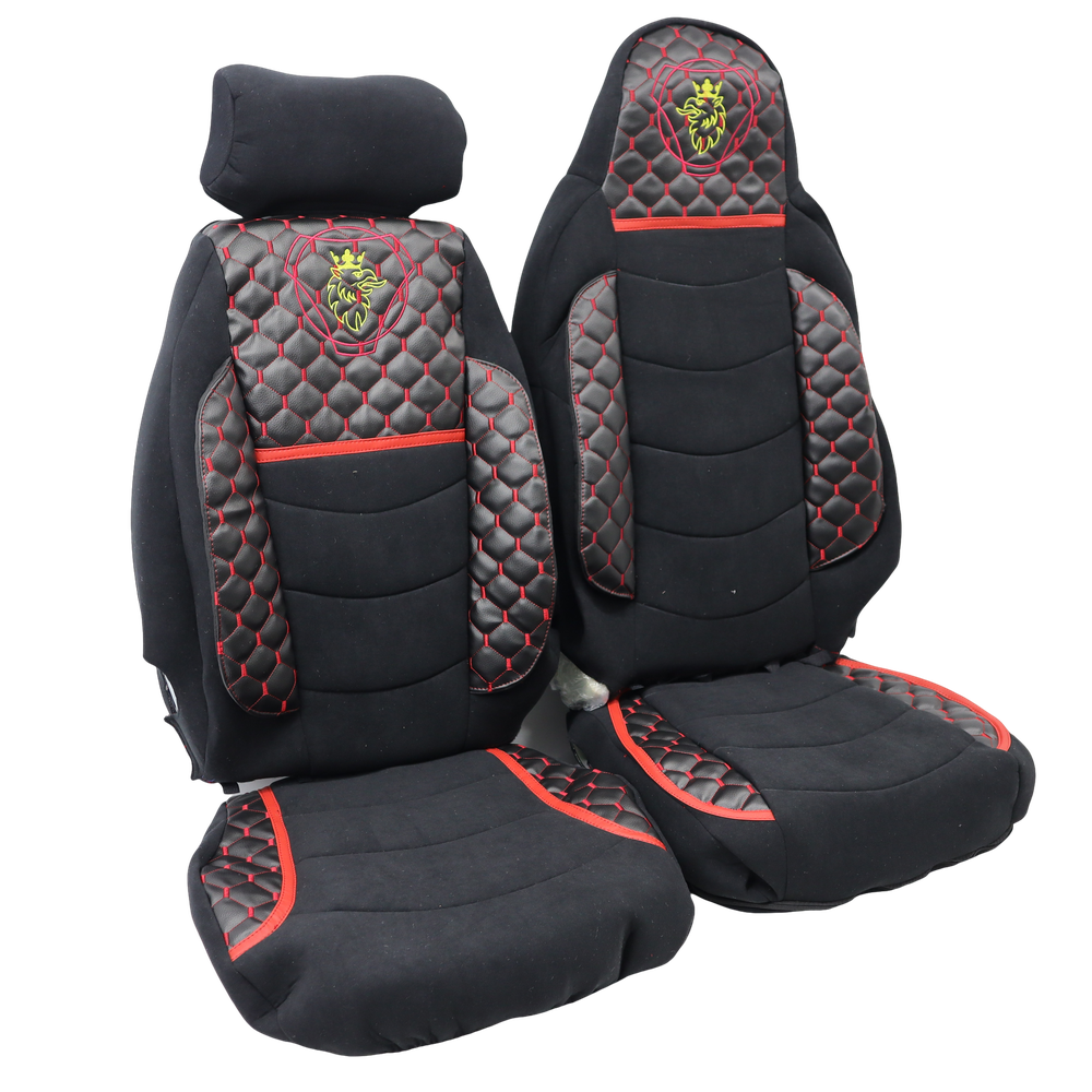 Чехол на сиденья KLF UK SCANIA R,G,P,S (2014-...) водит. монолит - пасс. складное, черный.