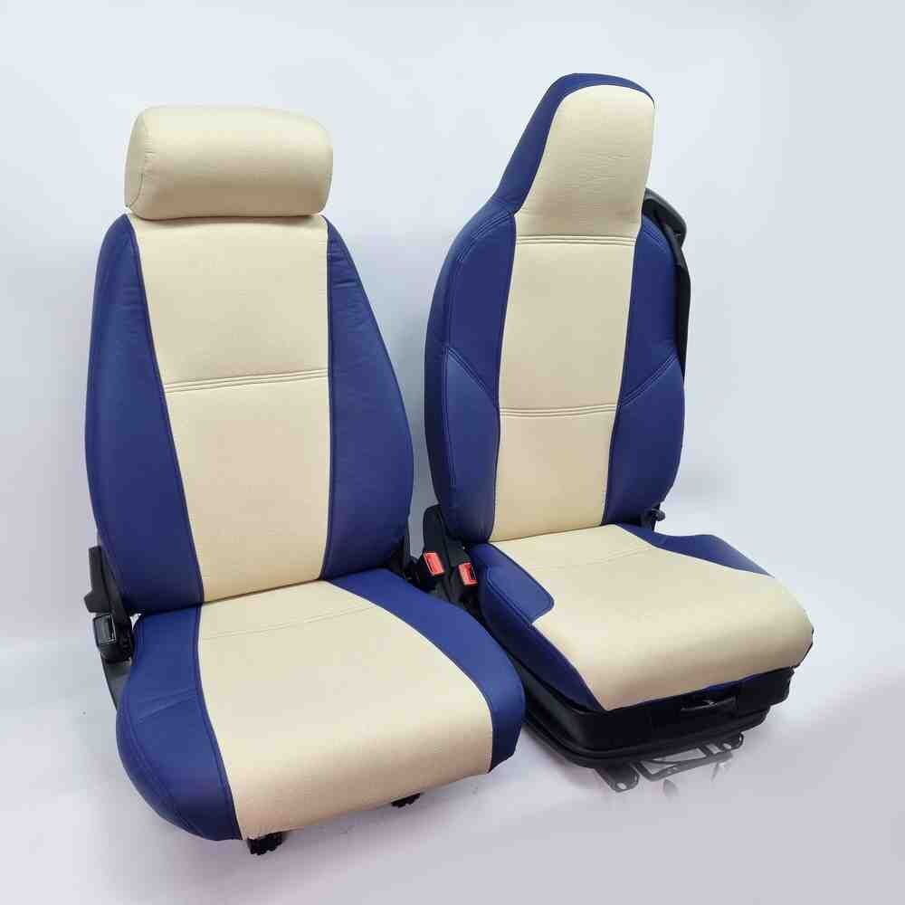 Чохол на сидіння SCANIA R,G,P,S (2014-...) водій моноліт - пас. складне, Бежево-синій Чохол на сидіння SCANIA R,G,P,S (2014-...) водій моноліт - пас. складне, Бежево-синій