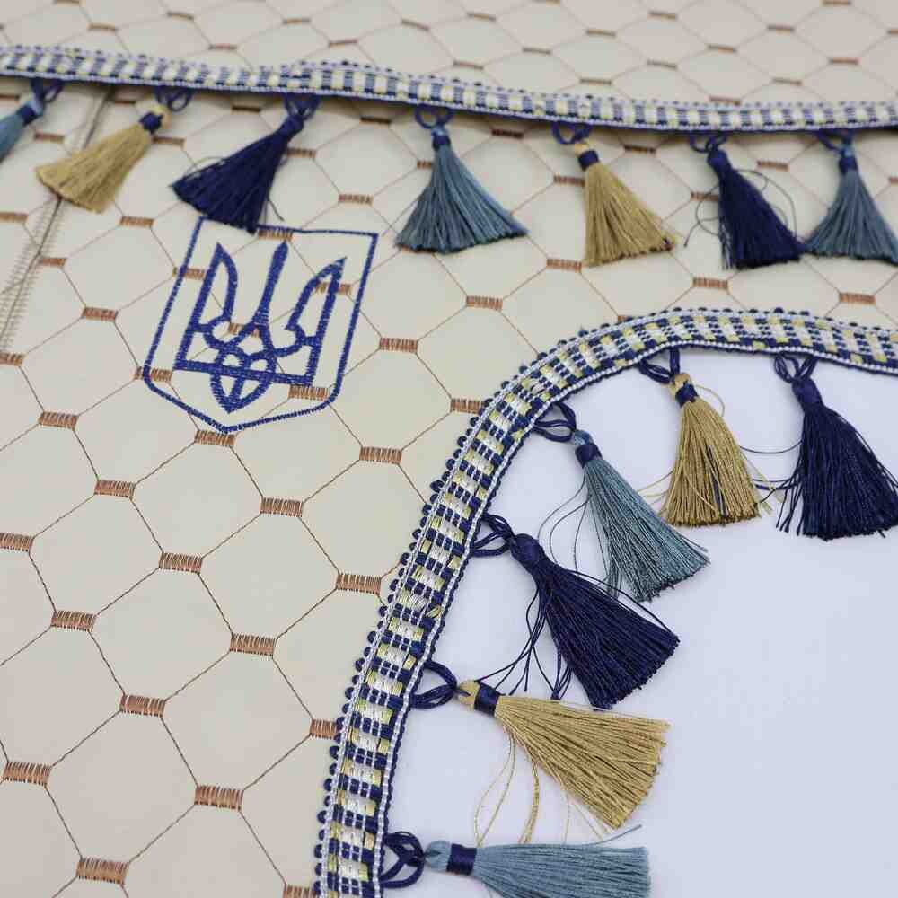 Шторка Екошкіра "Pergam" UKRAINE лоб + косинки бежевий